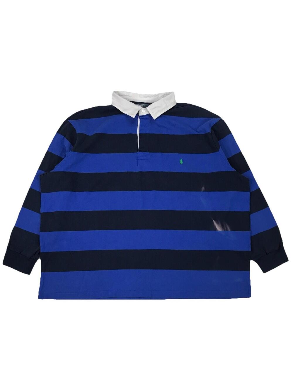 Vintage Polo Ralph Lauren Rugby Shirt 5XL BIG 5XB Striped Long Sleeve Crest PRL